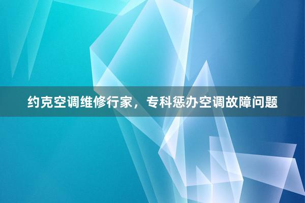 约克空调维修行家，专科惩办空调故障问题